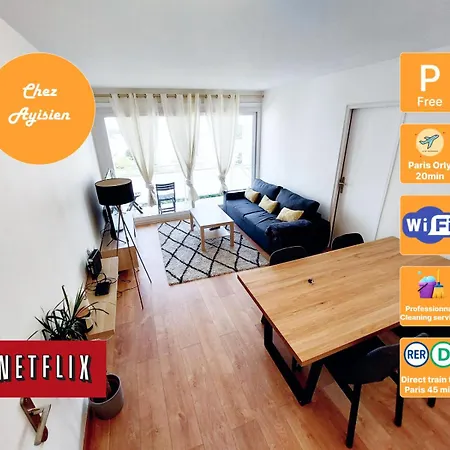 Beautiful & Cosy 3 Bedrooms Full Accommodation Ris-Orangis Exterior foto